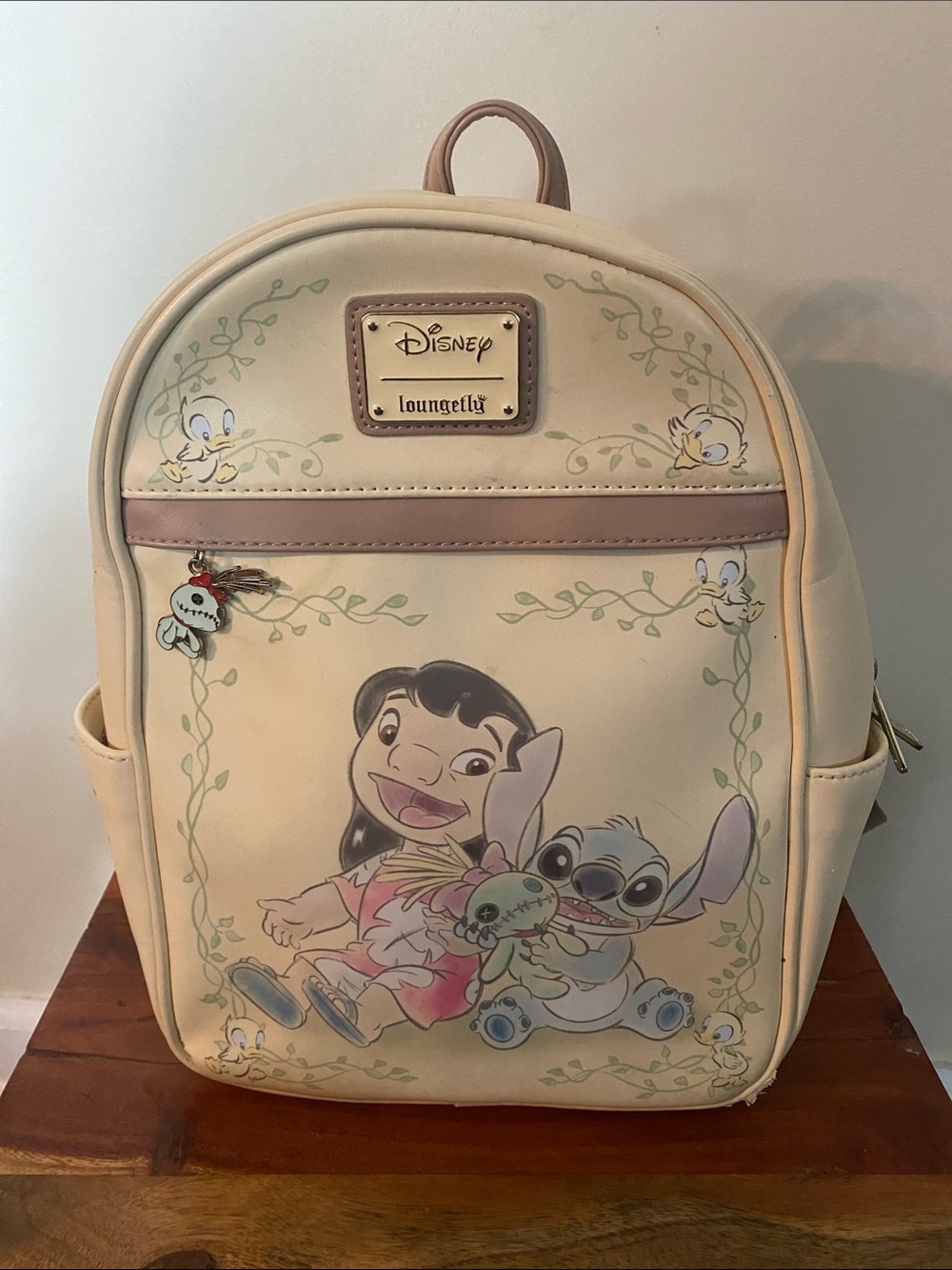 Loungefly Disney Lilo & Stitch Ugly Duckling Mini Backpack Faux Leather Bag.